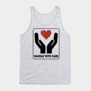 Fragile Label heart shape - handle with care Tank Top